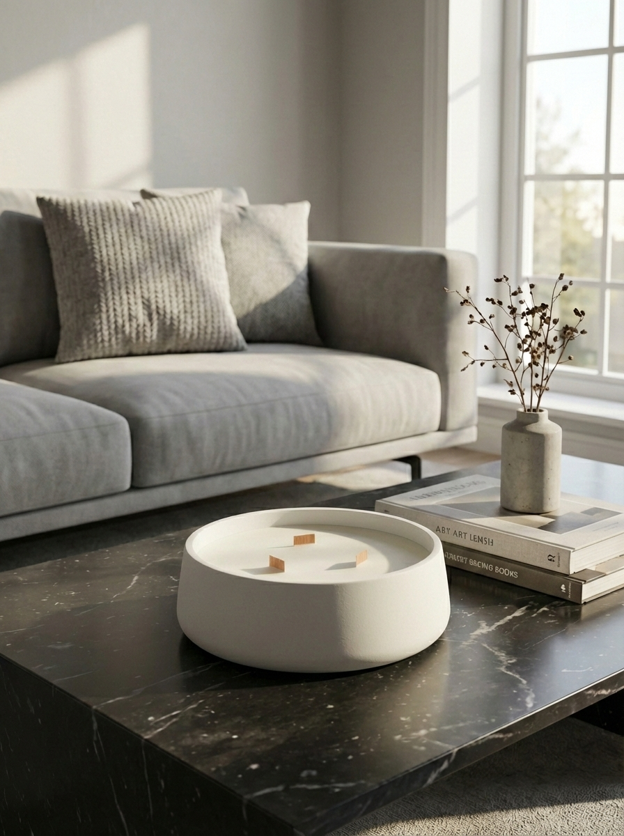 "Lemon Serenity" kaars – Drievoudige houten lont