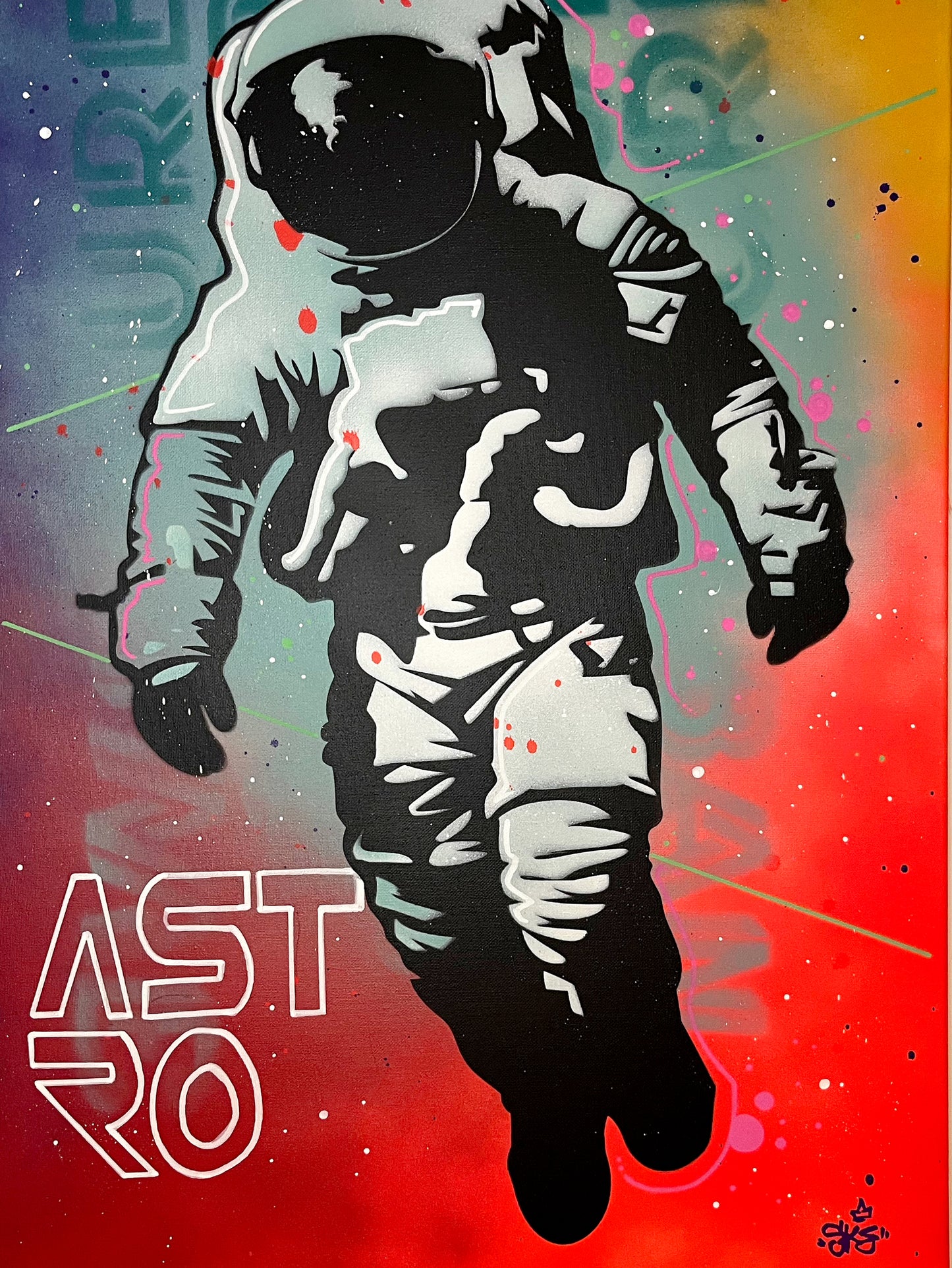 ASTRO - l'astronaute pop art 50x70