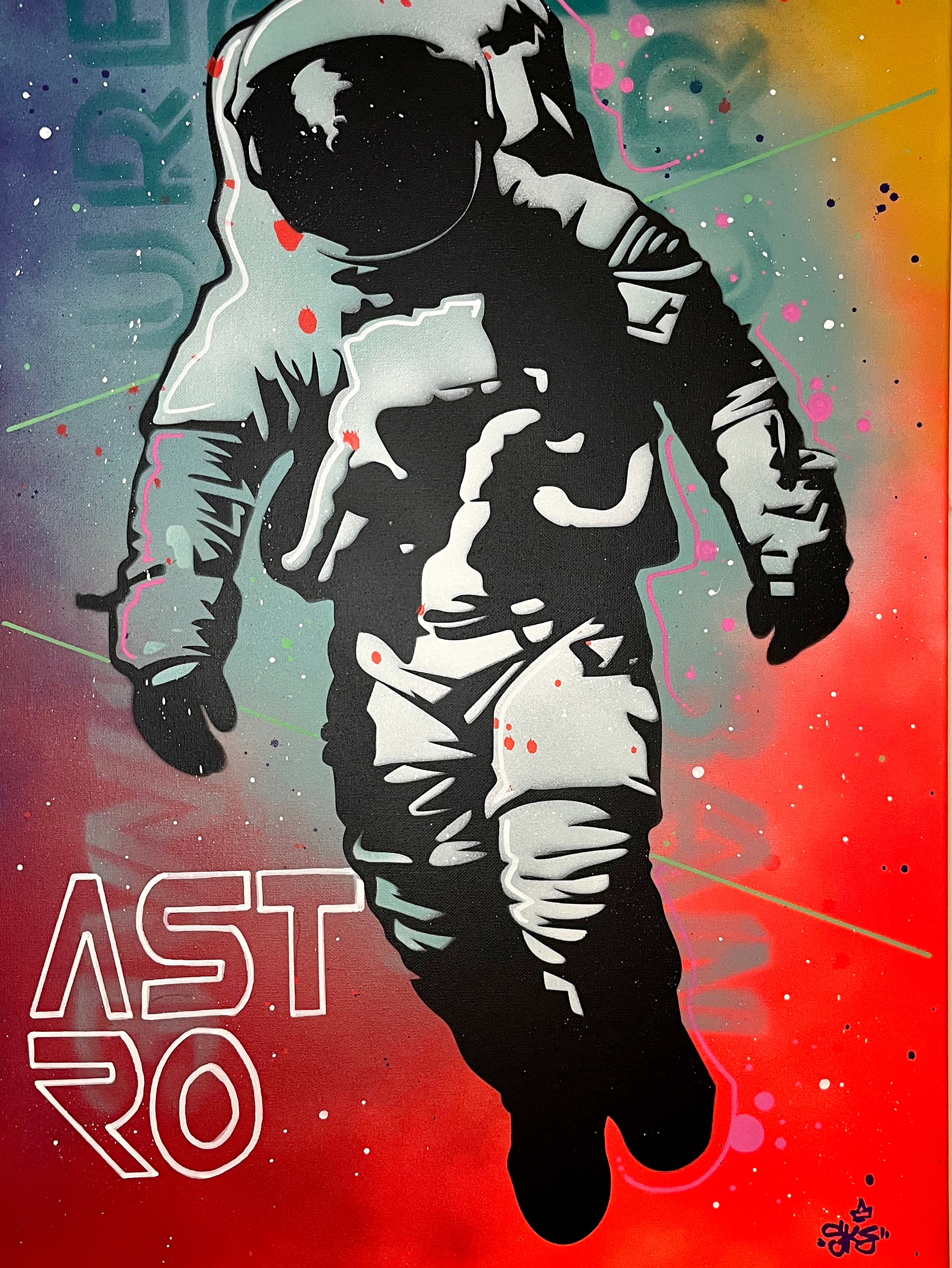 ASTRO - l'astronaute pop art 50x70