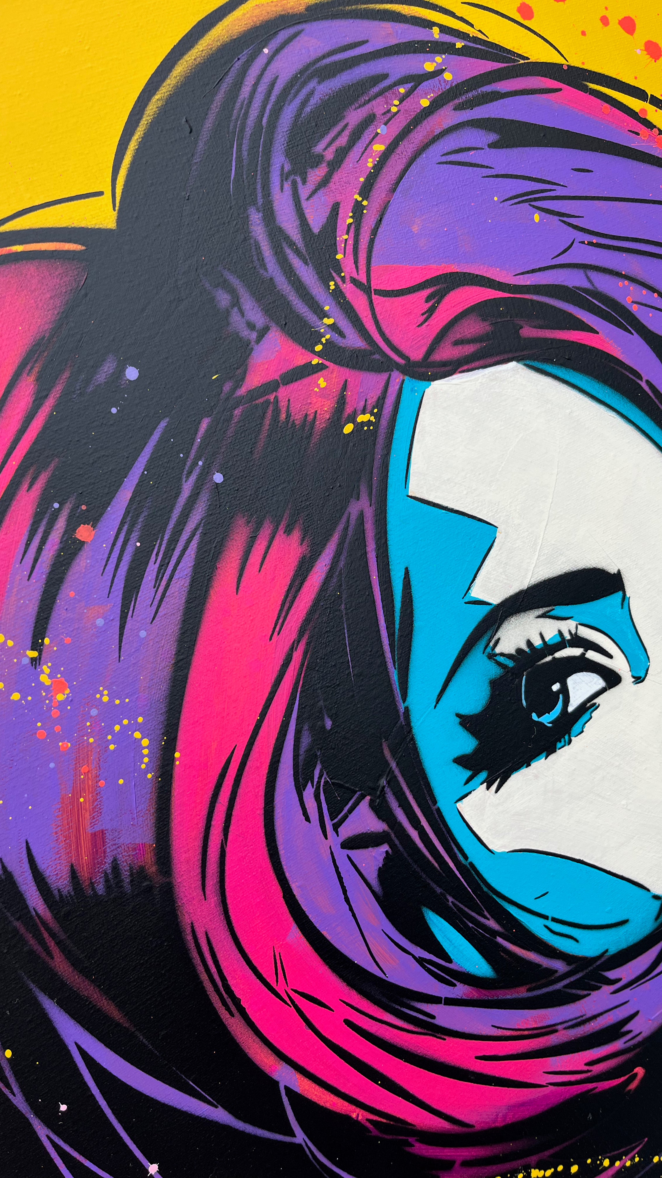 Pop art woman face 60x80