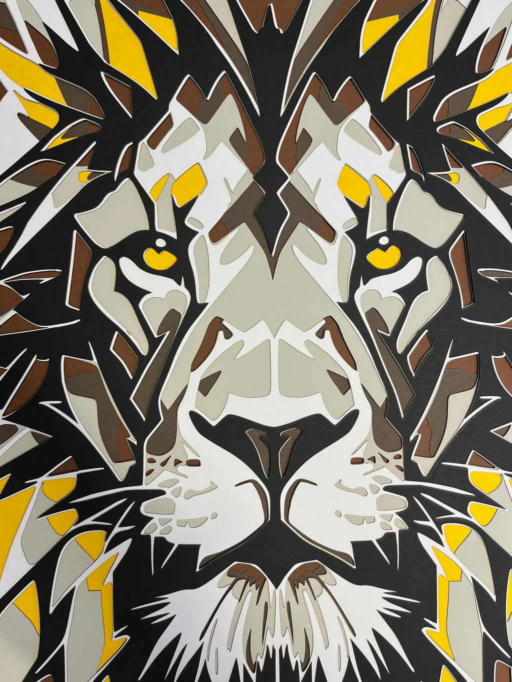 Tête de lion encadré 70x70cm