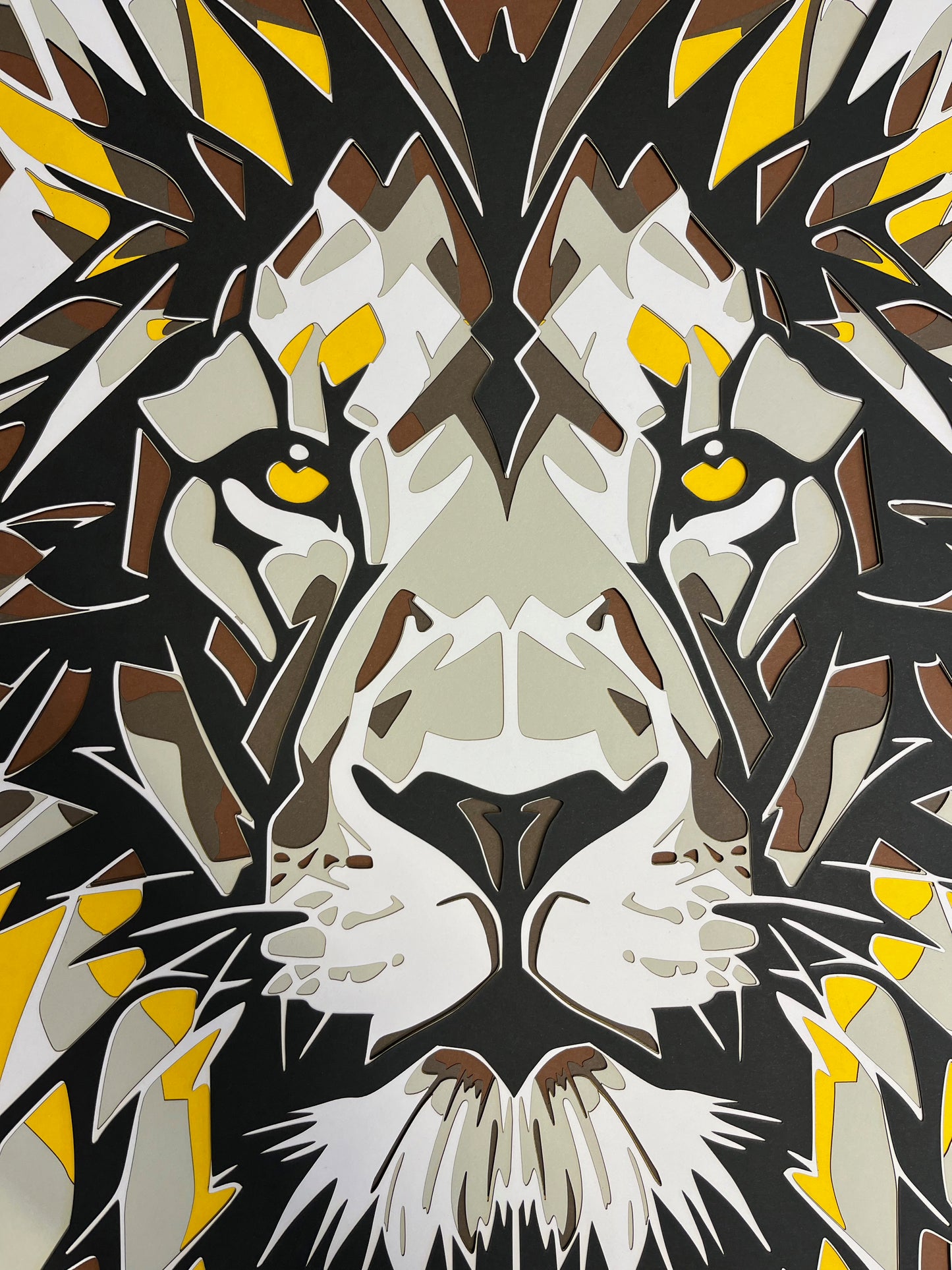 Framed lion head 70x70cm