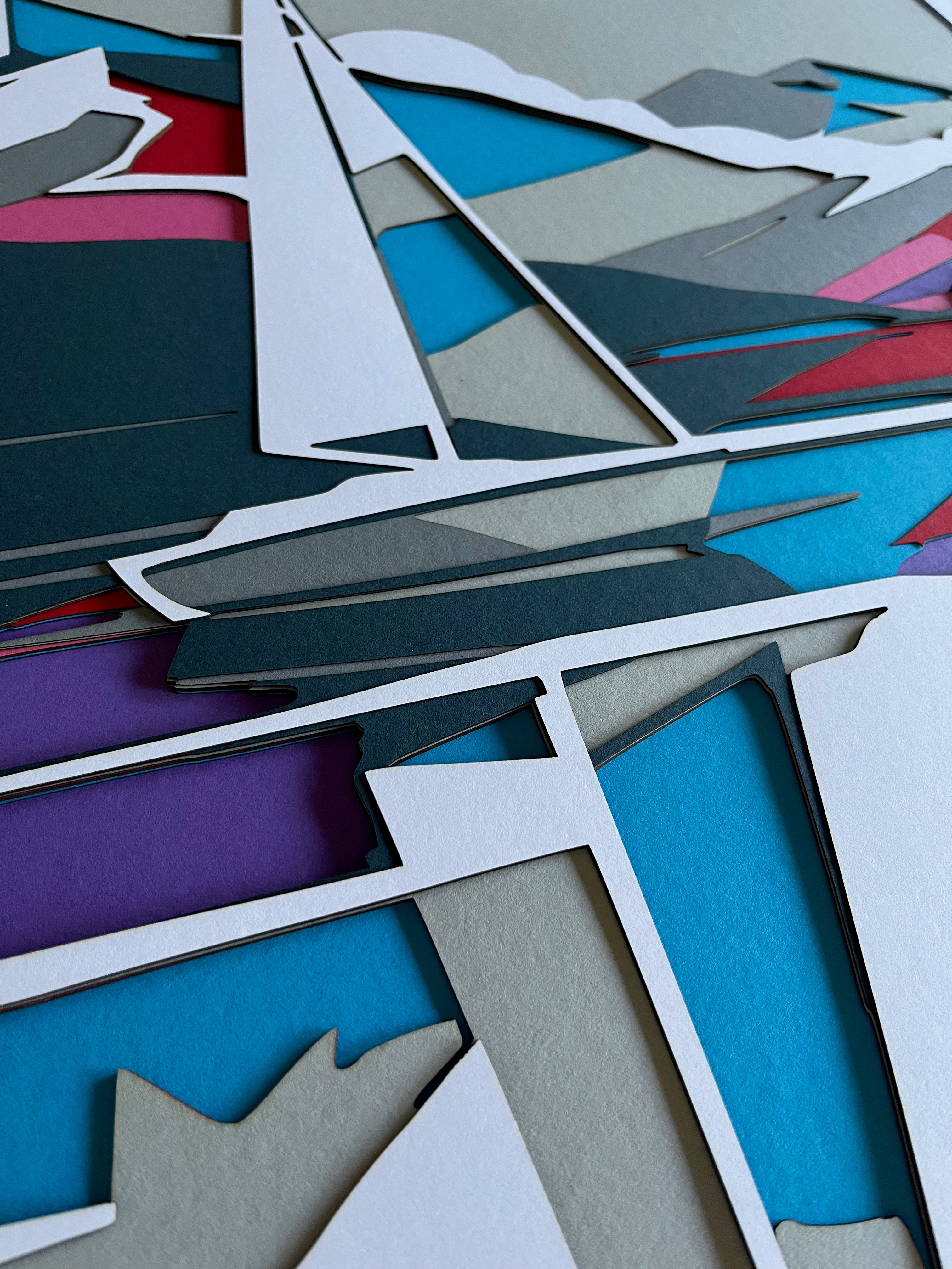 Voilier encadré 70x70cm