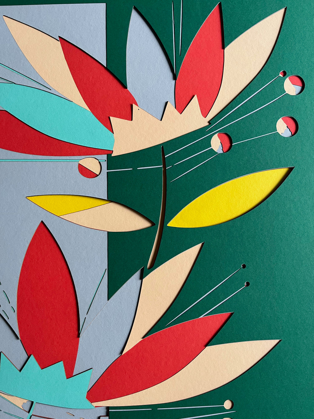 Éclosion Florale – Multicolore & Vert 70x70cm