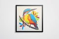 Oiseaux coloré encadré 70x70cm
