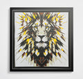 Tête de lion encadré 70x70cm