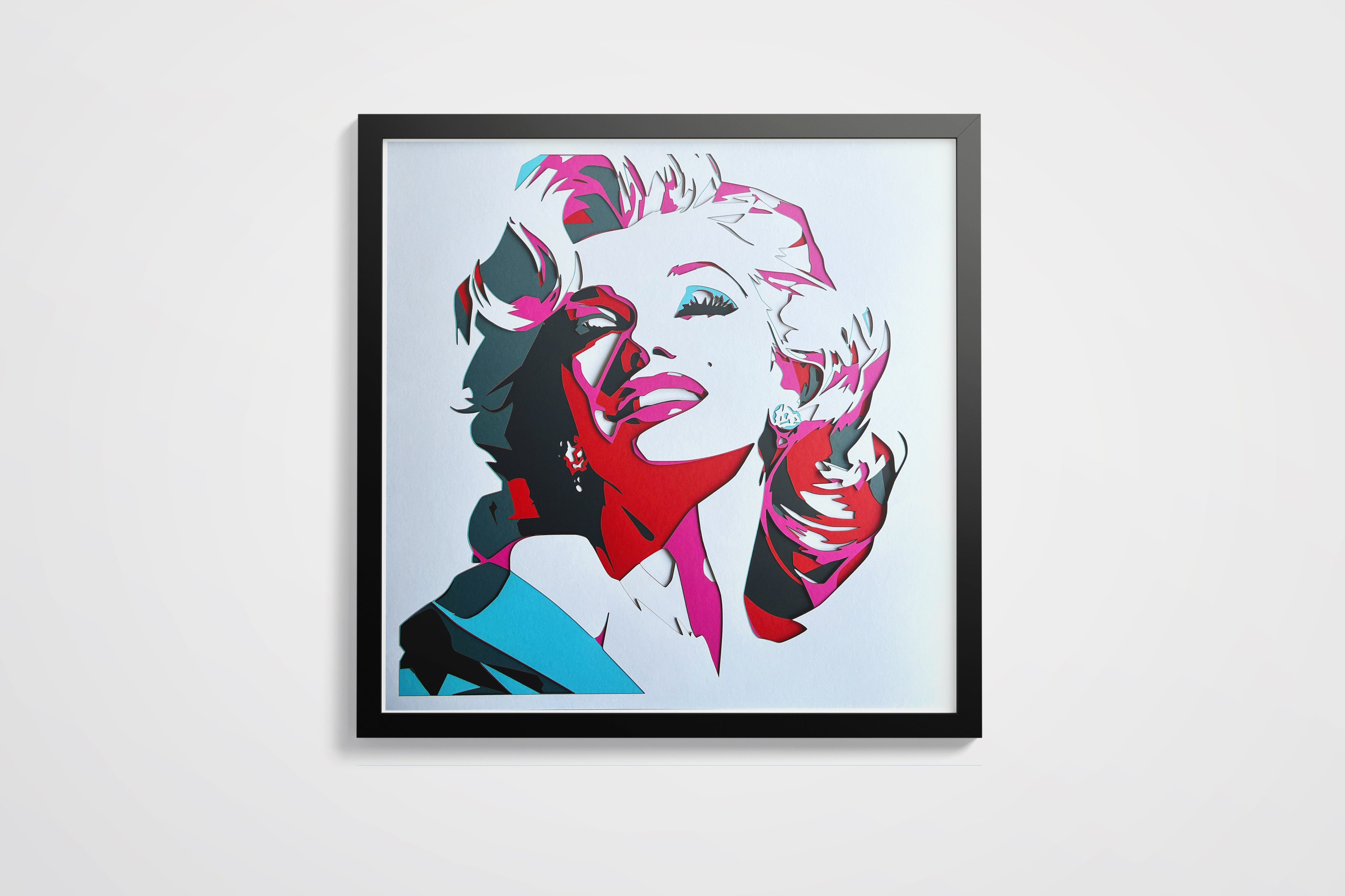 Portrait Marilyn Monroe encadré 70x70cm