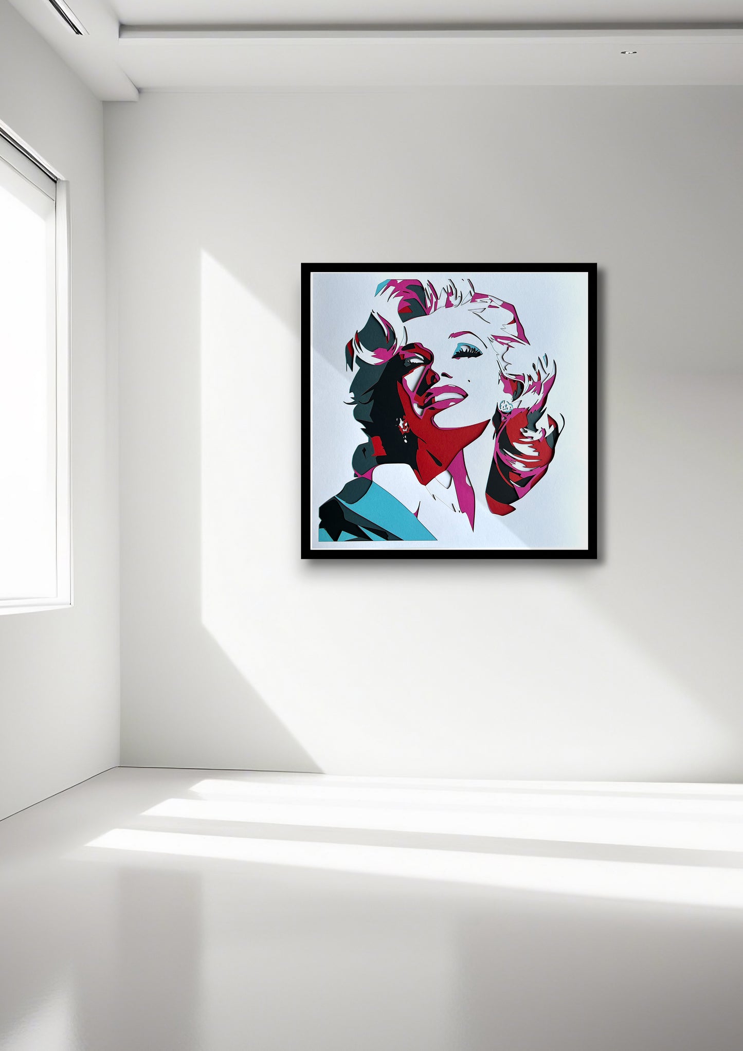 Marilyn Monroe ingelijst portret 70x70cm