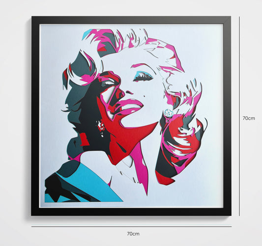Portrait Marilyn Monroe encadré 70x70cm