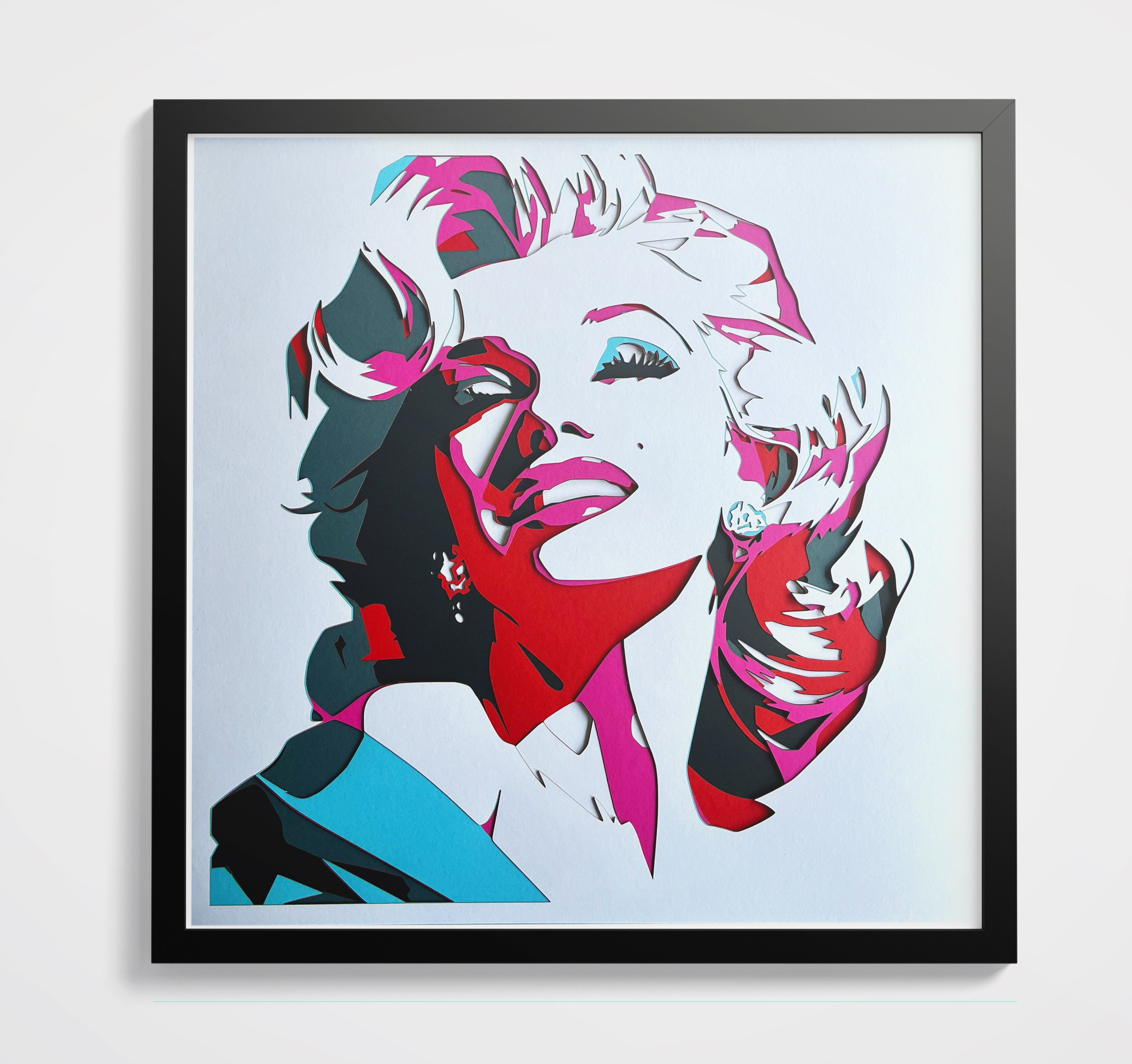 Portrait Marilyn Monroe encadré 70x70cm