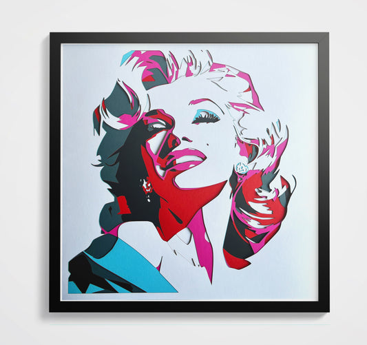 Portrait Marilyn Monroe encadré 70x70cm