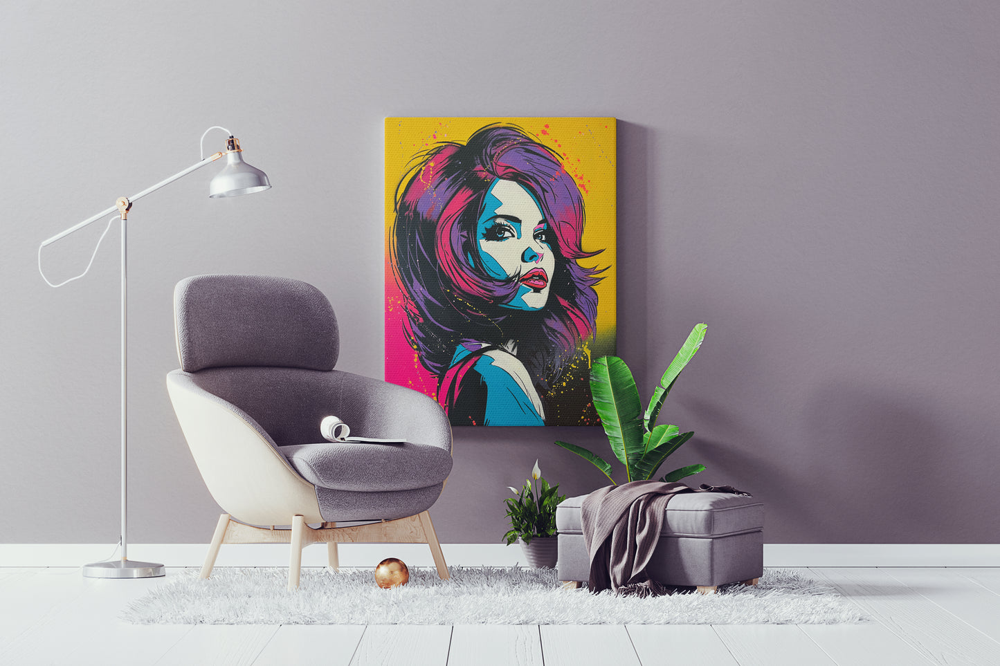 Pop art visage femme 60x80