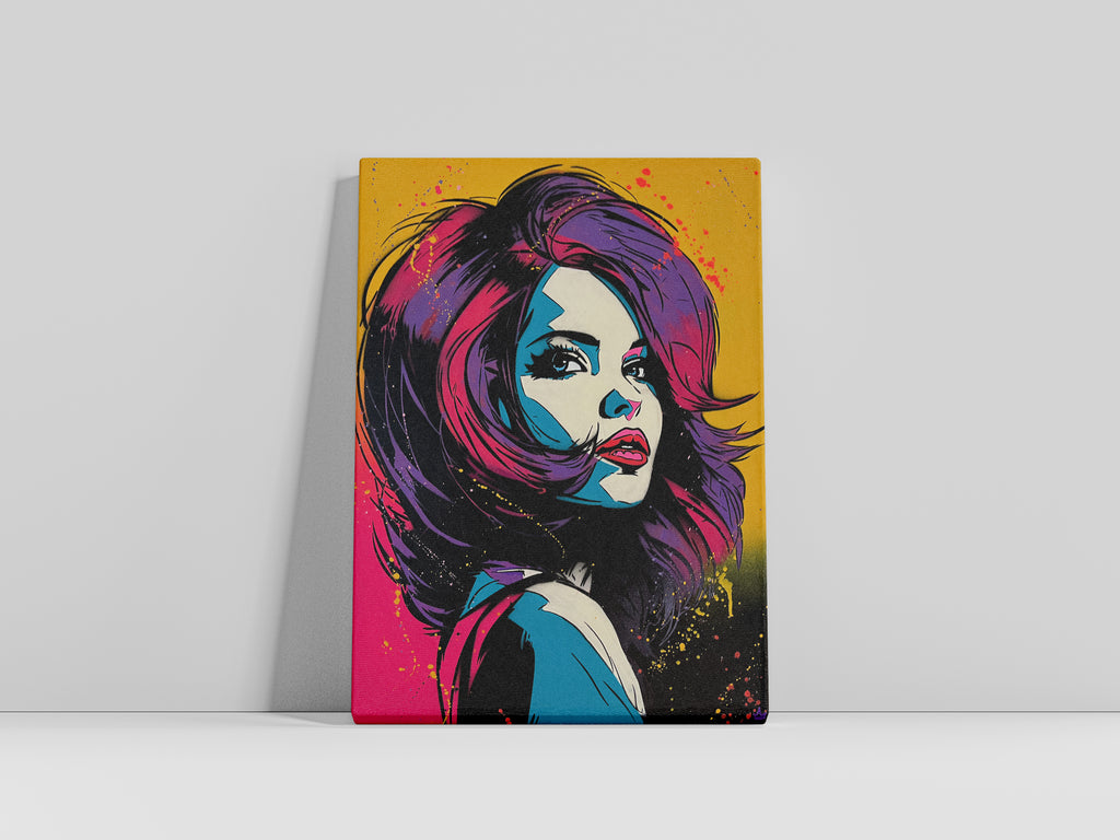 Pop art woman face 60x80