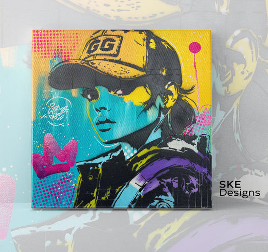 Pop art visage femme 50x50cm