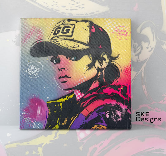 Pop art visage femme 50x50cm